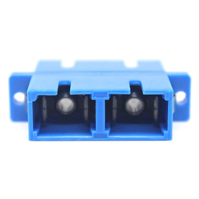 SC UPC Bule Duplex Fiber Optic Adapter with Flange Durability 0.2 dB 500 Cycle Passed