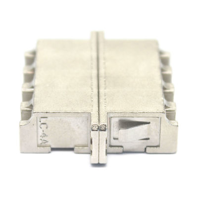 4G Network Compatible LC UPC Quadruplex Fiber Optic Adapter with Flange in Metal Case