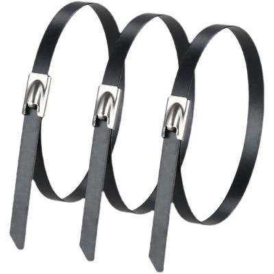 Bunding Wires Self-locking Black Spray-Coated Metal Cable Ties PVC Stainless Steel Cable Ties
