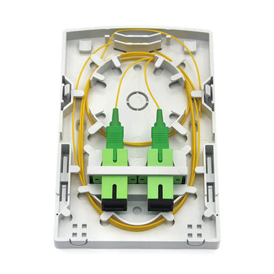 2 Ports FTTH Wall Box Indoor Optical Outlet With SC Simplex LC Duplex Adapters