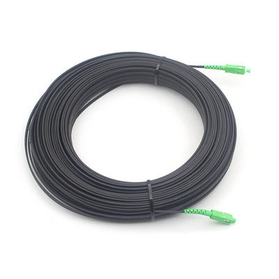Outdoor 2*5.0mm FTTH SC APC Flat Drop Patch Cord Singlemode With Balck Jacket