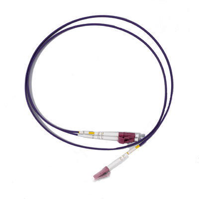 Purple LC UPC To LC UPC Duplex Patch Cord Optical Fiber MM, OM4, 3.0mm