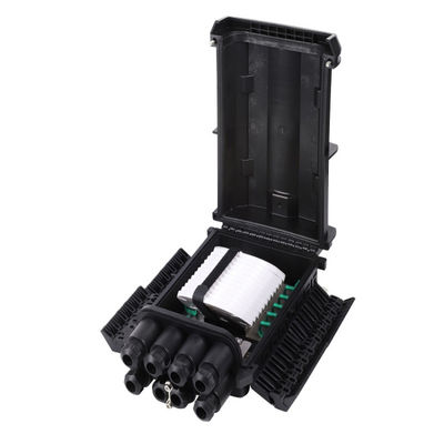 16/24 Cores FTTH Drop Cable Type Fiber Optic Splice Splitter Closure