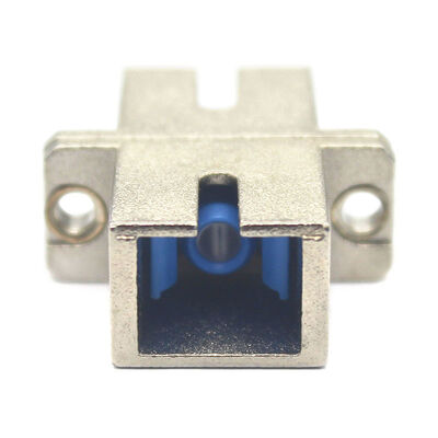 Metal Case SC UPC Simplex Fiber Optic Adapter with Flange