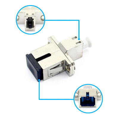 SC UPC to LC UPC Simplex Fiber Optic Coupler with Metal Case Flange and 0.2dB Insertion Loss for 500 Cycles