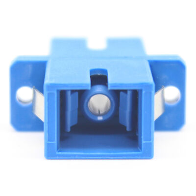 Low Insertion Loss SC UPC Simplex Fiber Optic Adapter with Flange Design and 500 Cycle Durability
