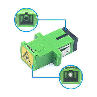 Telecommunications Fiber Optic SC APC Adapter with Flip Auto Shutter 0.2dB Insertion Loss and 500 Cycle Durability