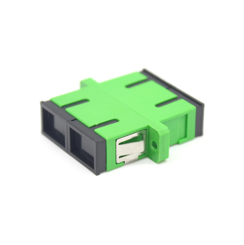 Network GSM Fiber Optic Green SC APC Single Mode Duplex Optical Adapter with Flange