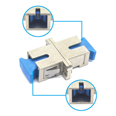 GSM-netwerk SC UPC Simplex metalen behuizing vezeladapter met flenstopslagtemperatuur 40°C tot 85°C