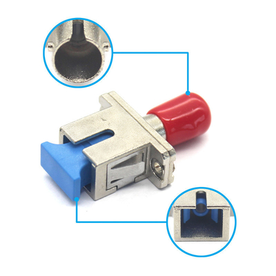 Laag invoegverlies SC UPC naar ST UPC Simplex optische adapter in metalen behuizing met flenster