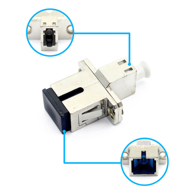 Bergingstemperatuur: -40 °C tot 85 °C Metalen behuizing SC UPC tot LC UPC Simplex glasvezel adapter met flenster