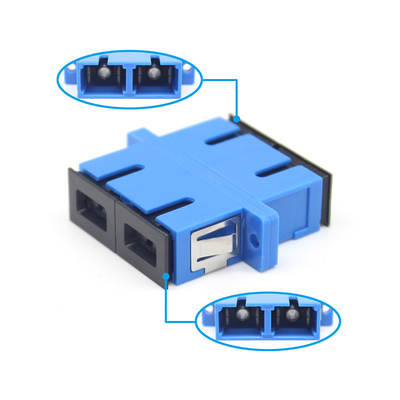 SC UPC Bule Duplex Glasvezel Adapter met flens Duurzaamheid 0.2 dB 500 Cyclus Gepasseerd