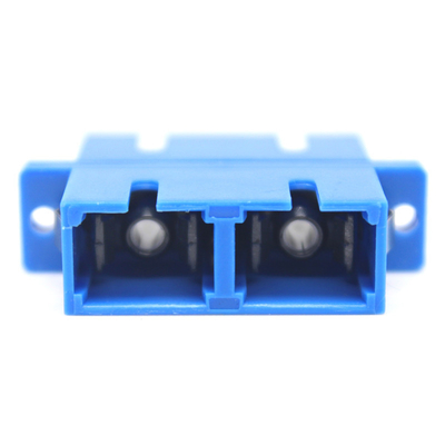 SC UPC Bule Duplex Glasvezel Adapter met flens Duurzaamheid 0.2 dB 500 Cyclus Gepasseerd