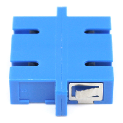 SC UPC Bule Duplex Glasvezel Adapter met flens Duurzaamheid 0.2 dB 500 Cyclus Gepasseerd