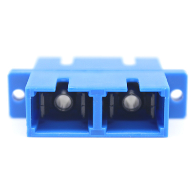 SC UPC Bule Duplex Glasvezel Adapter met flens Duurzaamheid 0.2 dB 500 Cyclus Gepasseerd