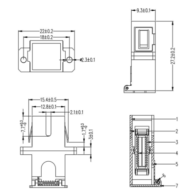 Bergingstemperatuur 40°C tot 85°C SC APC-optische vezeladapter met Filp-autosluiter en -flens