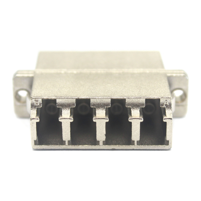 4G-netwerk compatibel LC UPC Quadruplex glasvezel adapter met flens in metalen hoes