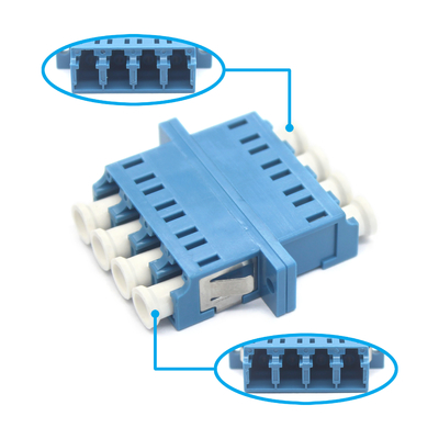 FTTH LC UPC optische quadruplexadapter met flensduur 0.2 dB 500 cyclus geslaagd