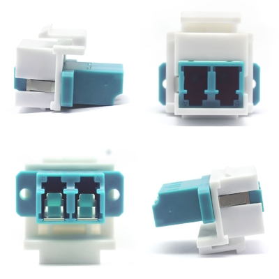LC PC Duplex OM3 MM FTTH Inner Shutter Flange Adapter voor beveiligde glasvezelnetwerken