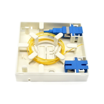 Witte glasvezel kabel stopcontact Optische muur stopcontact 4 kernen OEM