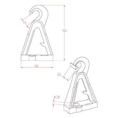 Algemene industrie Aluminiumlegering Glasvezel Kabel Steunbeugel met prestaties