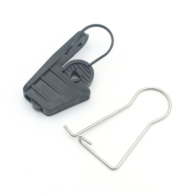Telecom Construction Outdoor FTTH Optical Cable Clamp met zwarte vezeldropdraad