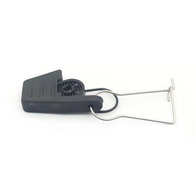 Telecom Construction Outdoor FTTH Optical Cable Clamp met zwarte vezeldropdraad