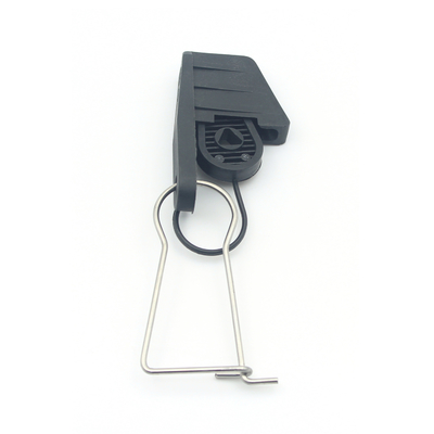 Telecom Construction Outdoor FTTH Optical Cable Clamp met zwarte vezeldropdraad