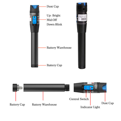 VFL optisch rood licht laser roterende pen vezel visueel foutlocator AA * 2 stroomvoorziening