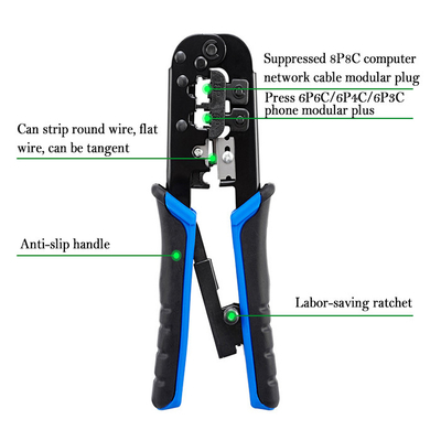 Steel Handle Multi-connector Module Plug Crimping Tool voor Imperial Measurement System