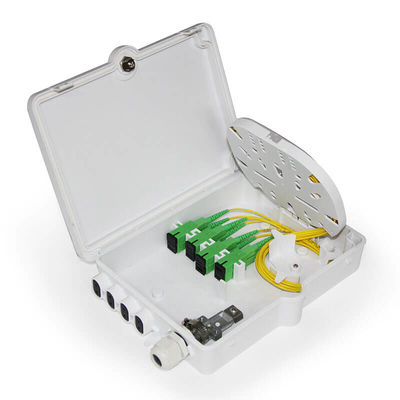 FTTH 8 Cores Glasvezel Distributie Doos met optionele adapters en pigtails voor wand- of paalmontage