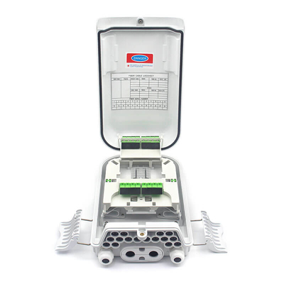 16 kernen ABS Ftth Fiber Termination Box met 2x1:8 Tube Splitter Waterdicht
