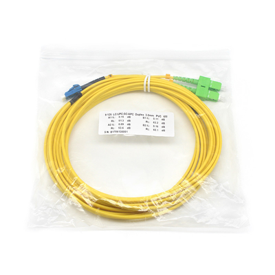 SC APC naar LC UPC SM Duplex Fiber Optic Patch Cord voor netwerkoplossingen met hoge prestaties
