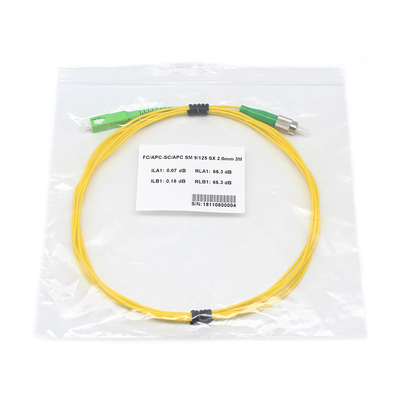 FC APC naar SC APC Fiber Optic Patch Cord SX SM G657a2 2.0MM