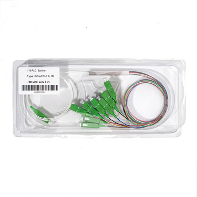 Glasvezel 1X8 Mini PLC splitter SC APC Connector 0.9mm, 1M