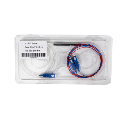 Op maat gemaakte 1*2 SC UPC Mini Type Fiber Optic PLC Splitter met G657A Fiber 0.9mm