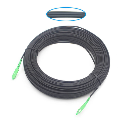 Buiten 2*5.0mm FTTH SC APC Flat Drop Patch Cord Single Mode Met Balck Jacket