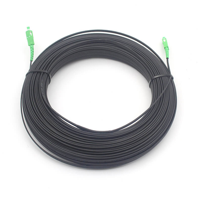 Buiten 2*5.0mm FTTH SC APC Flat Drop Patch Cord Single Mode Met Balck Jacket