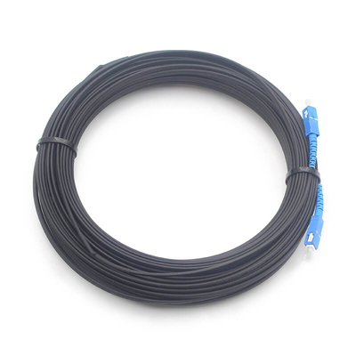 2.0*5.0mm 1FO SC UPC tot SC UPC FTTH Flat Drop Patch Cord G675A1 met zwarte jas