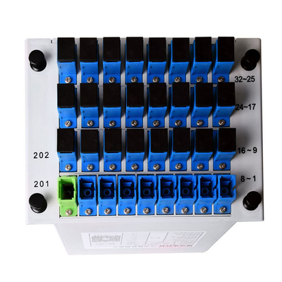 1: 32 1,5 m PLC splitter SC UPC cassette type in EPON BPON en GPON netwerk