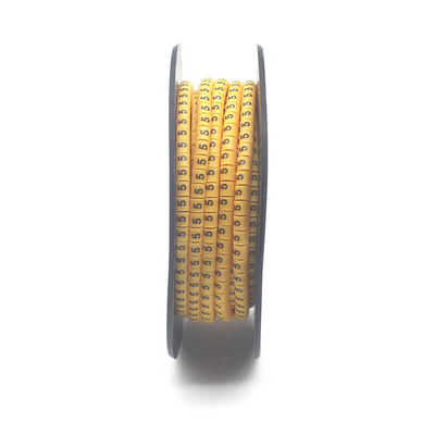 PVC gele of zwarte kabelmarker in 1000 stuks per rol