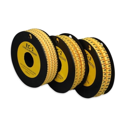 PVC gele of zwarte kabelmarker in 1000 stuks per rol