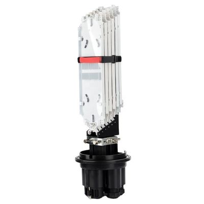 2 In 4 Out Ports FTTH Splice Enclosure Verticale Box met 144F Capaciteit en 6 stuks van 24 Core Splice Tray